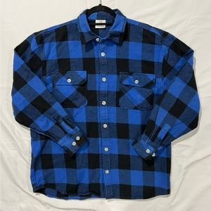 Rothco Mens 2XL Buffalo Blue Check Plaid Heavy Flannel Shirt